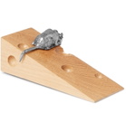 Linley - Mr Mouse Oak and Pewter Doorstop - Brown