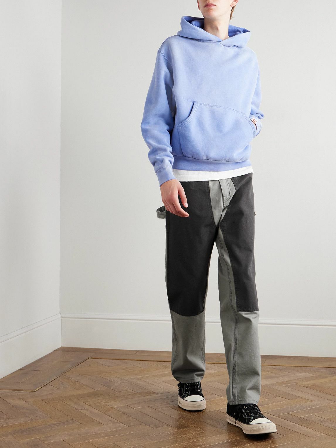 Cherry Los Angeles - Straight-Leg Double-Knee Cotton-Canvas Trousers - Gray
