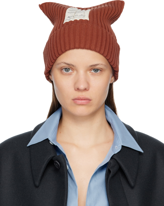 Photo: Acne Studios Red Ribbed Beanie