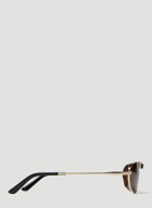 Oval Frame Sunglasses in Gold
