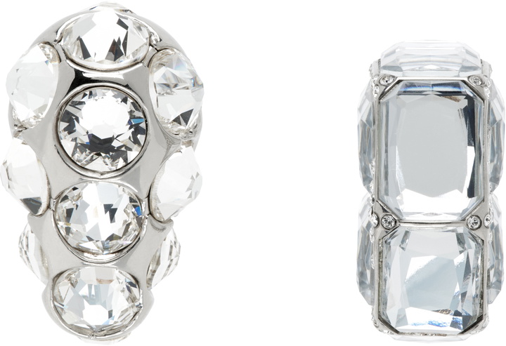 Photo: Acne Studios Silver Asymmetric Crystal Earrings