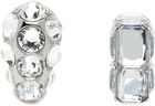 Acne Studios Silver Asymmetric Crystal Earrings