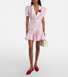 Rodarte Printed silk twill minidress