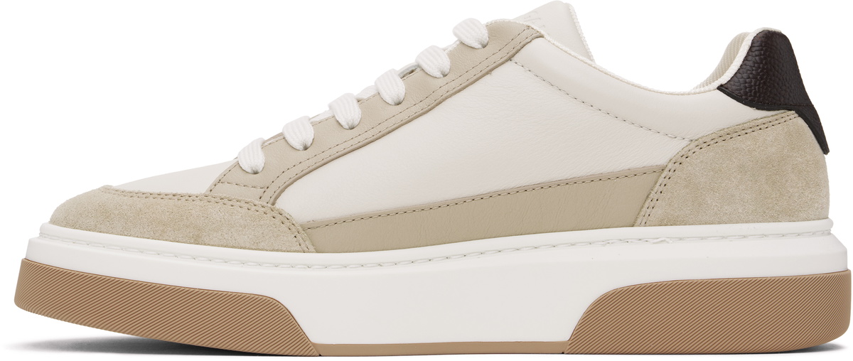 Ferragamo Beige Low Top Gancini Ornament Sneakers Salvatore Ferragamo
