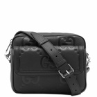 Gucci Men's Jumbo GG Cross Body Bag in Black 