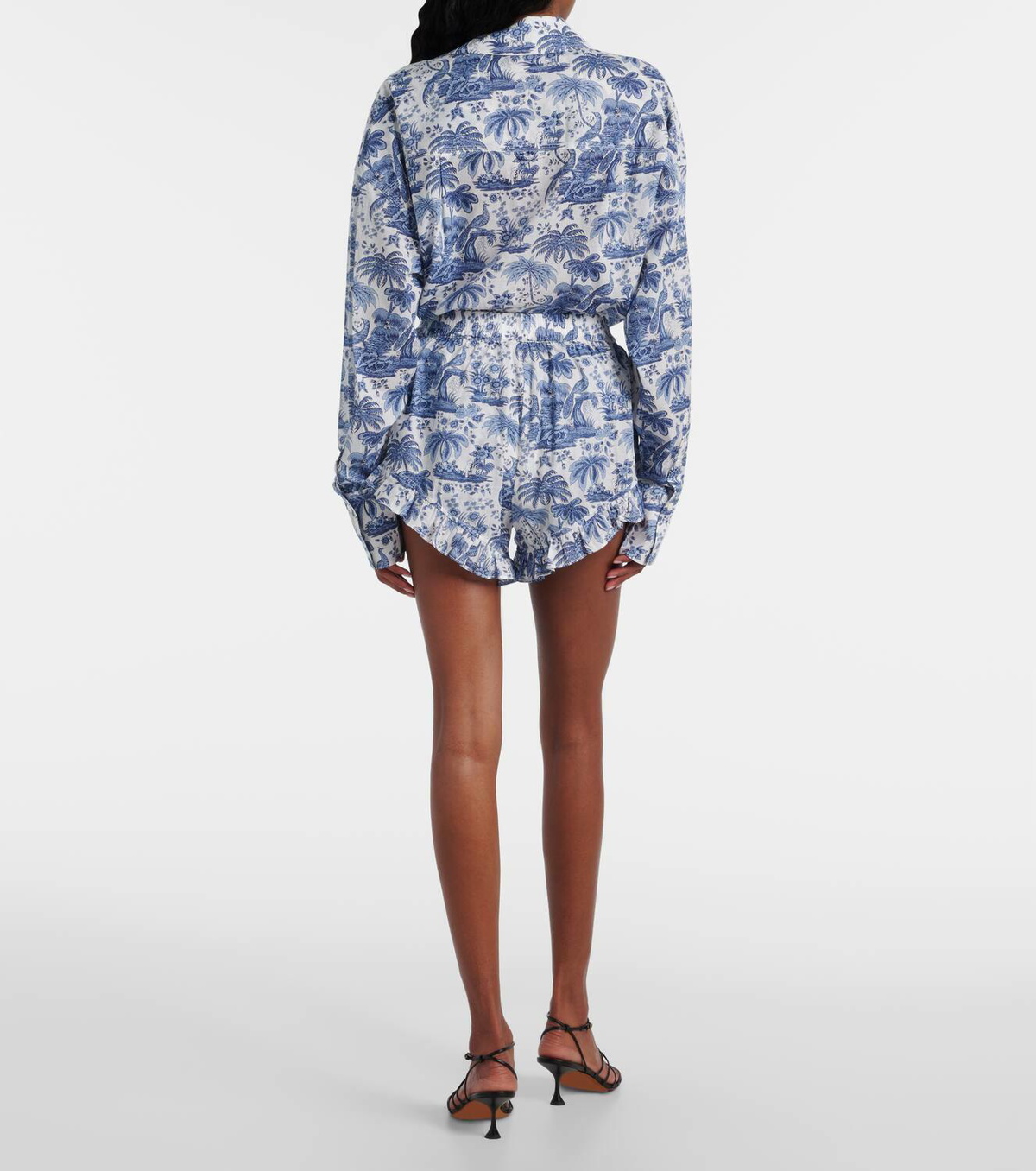 Staud Boyana printed cotton toile shorts