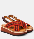 Clergerie Faden leather-trimmed crochet sandals