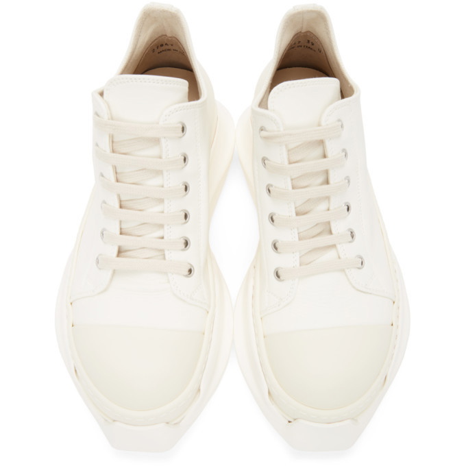 Rick Owens Drkshdw White Abstract Low Sneakers Rick Owens Drkshdw