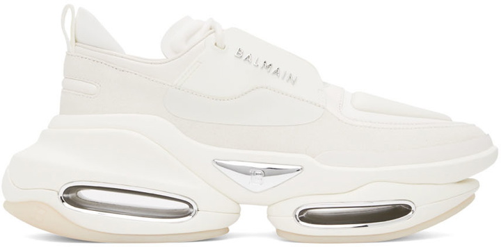 Photo: Balmain White B-Bold Sneakers
