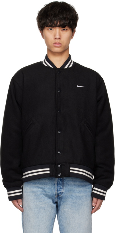 Photo: Nike Black Sportswear Authentics Varsity Jacket