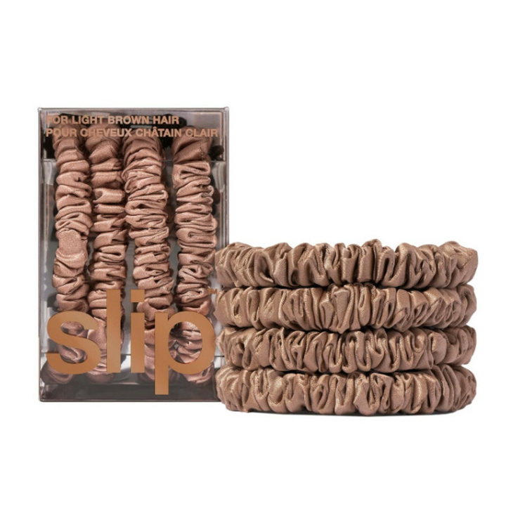 Photo: Slip Skinny Silk Light Brown Scrunchies