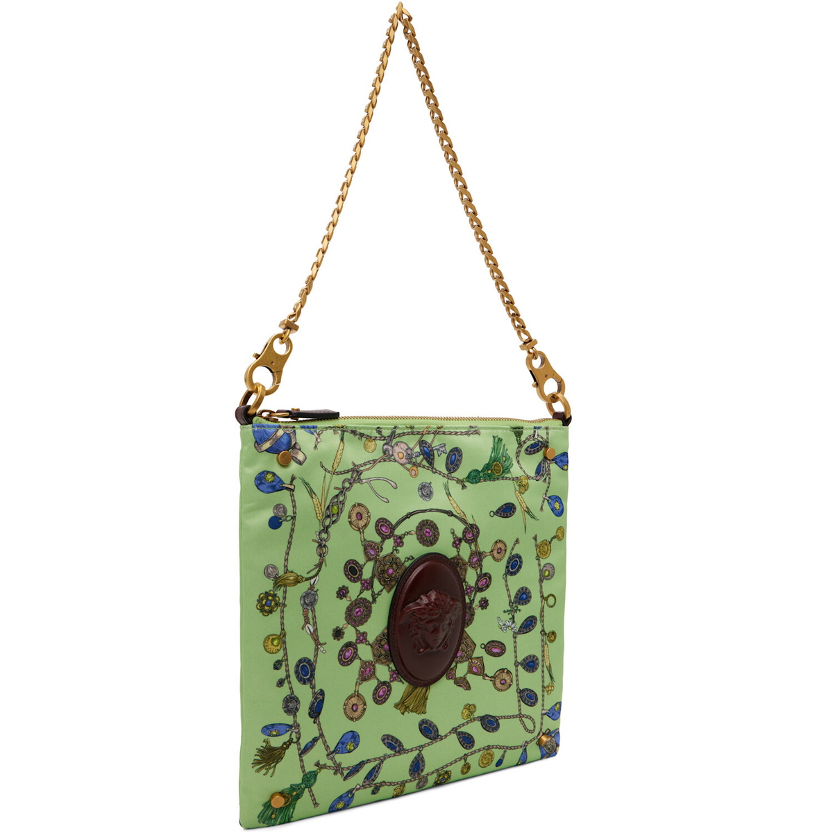 Versace Green Cabine Printed Duchesse Bag