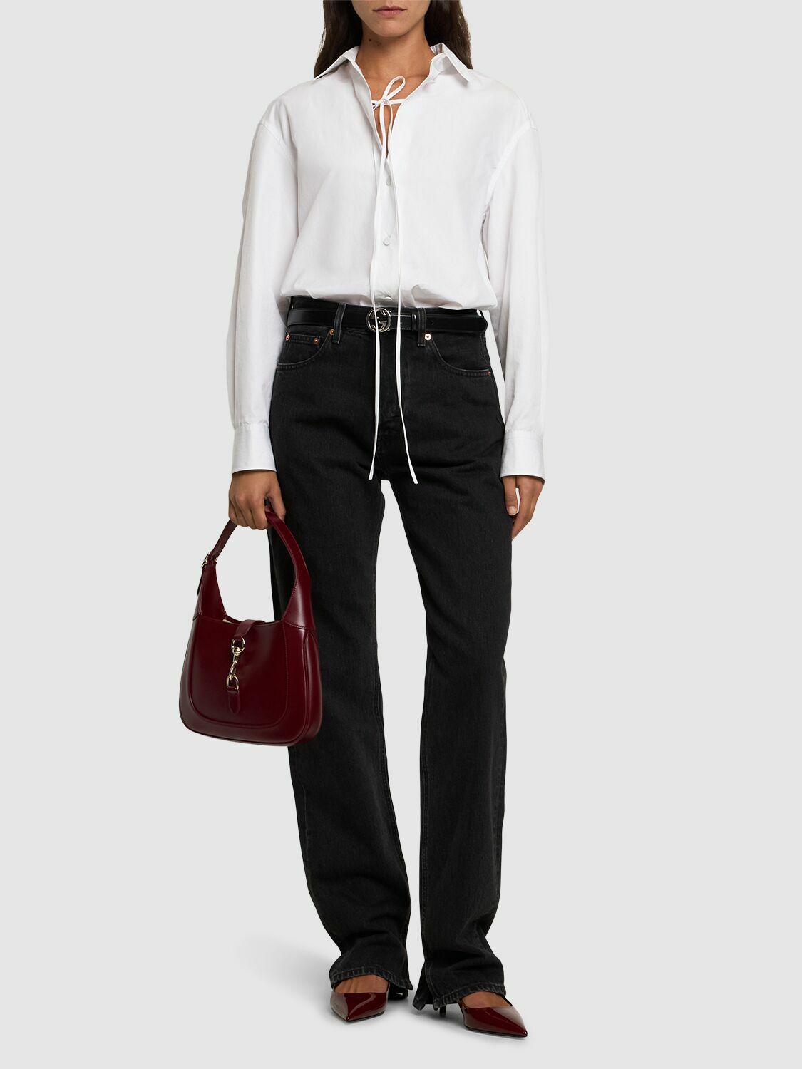 GUCCI Denim Straight Jeans with Laser Detail Gucci