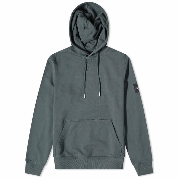 Photo: Calvin Klein Men's Monogram Sleeve Badge Hoody in Dark Green