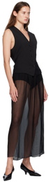 GIA STUDIOS Black Layered Midi Skirt