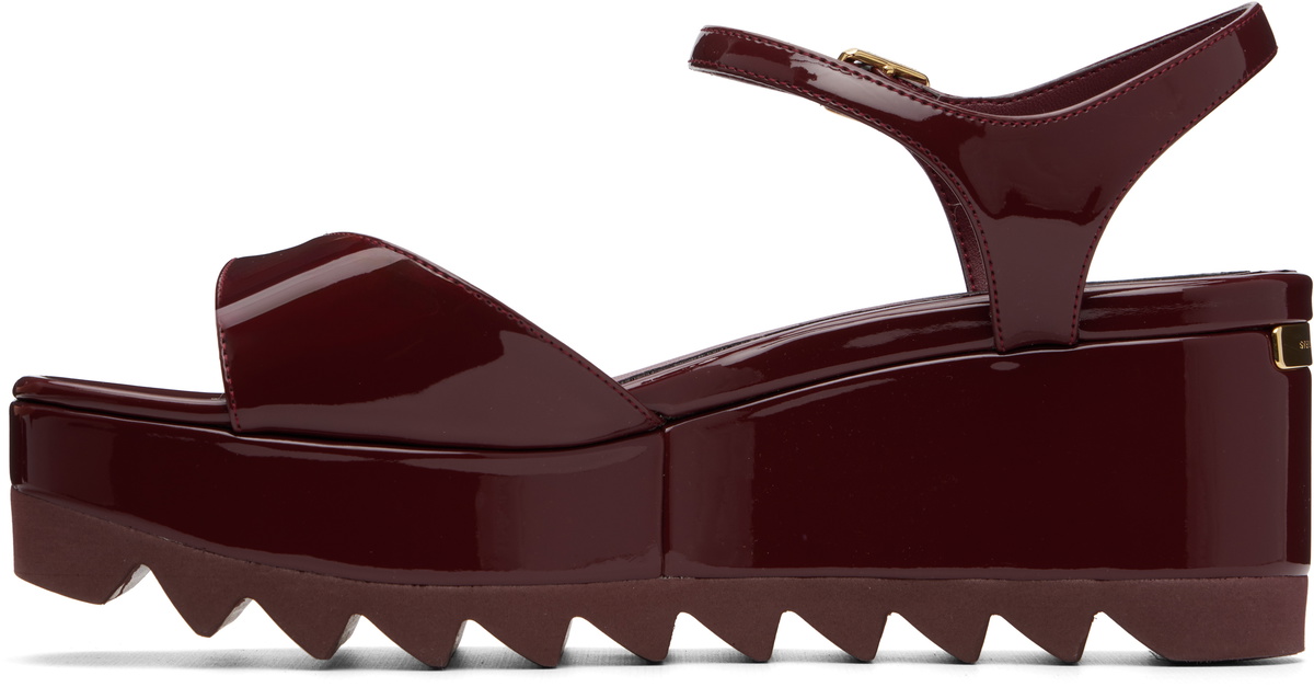 Stella McCartney Burgundy Elyse Patent Platform Sandals