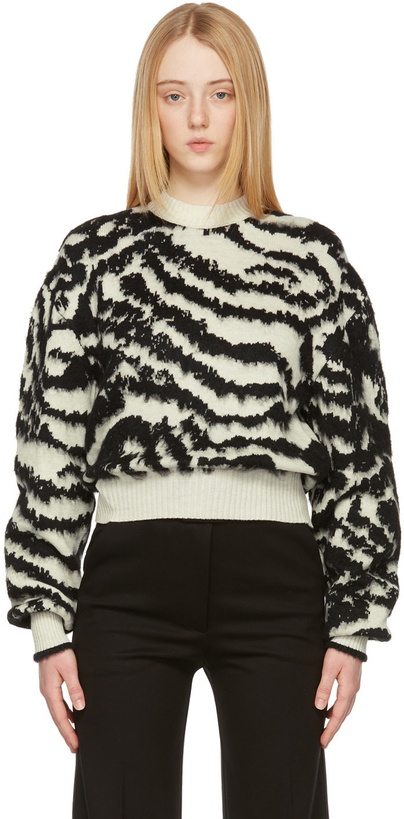 Photo: Victoria Beckham Black & Off-White Patterned Sweater