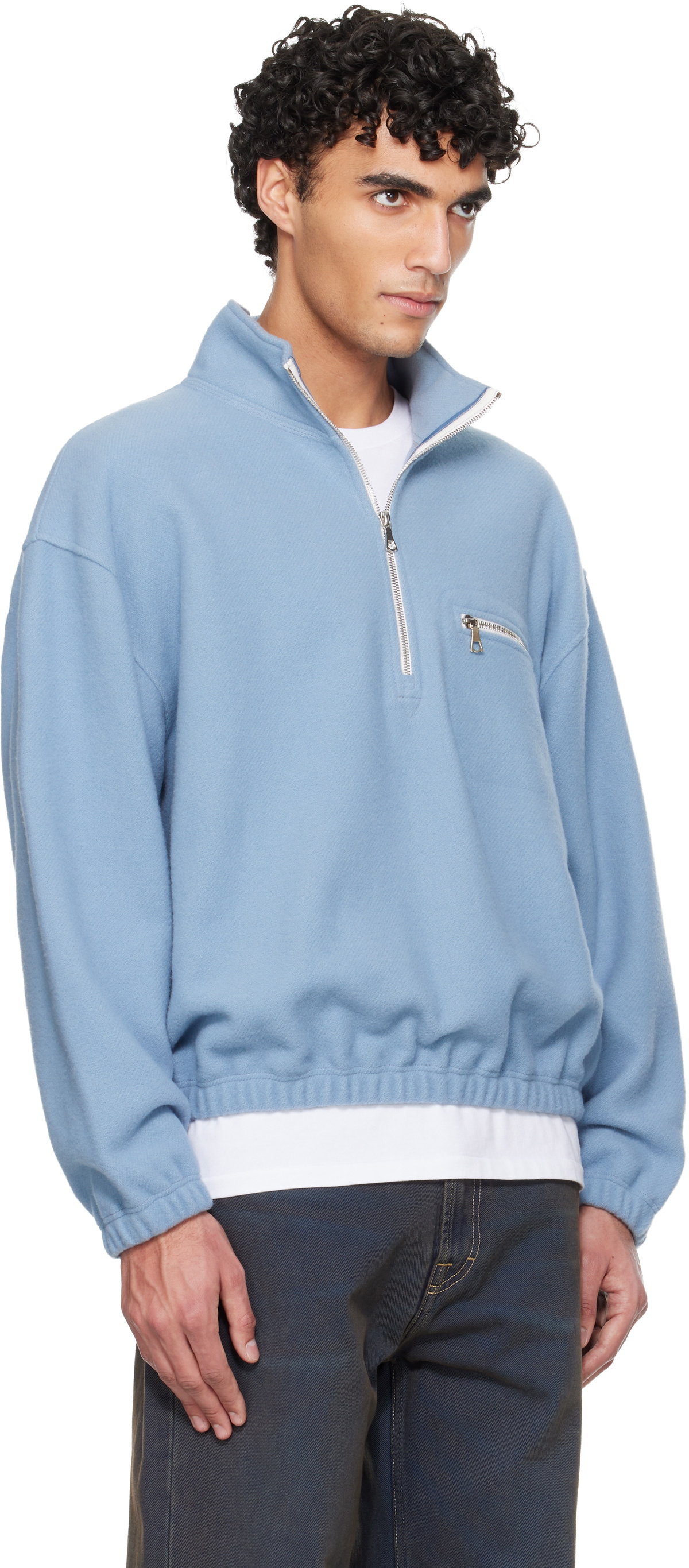 Rier Blue Fleece Sweater