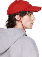 Jacquemus Red Le Raphia 'La Casquette Artichaut' Cap