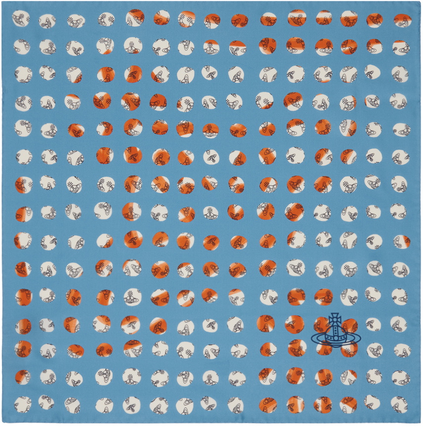 Vivienne Westwood Blue Dots Pocket Square