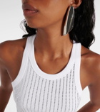The Attico Crystal-embellished cotton tank top