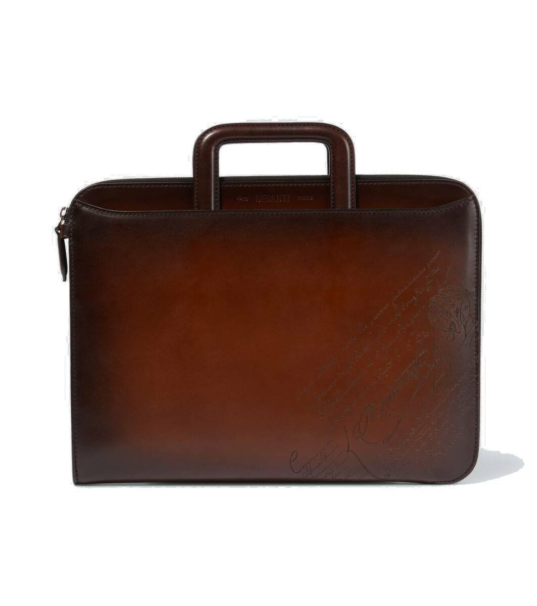 Photo: Berluti Lift II Scritto leather briefcase