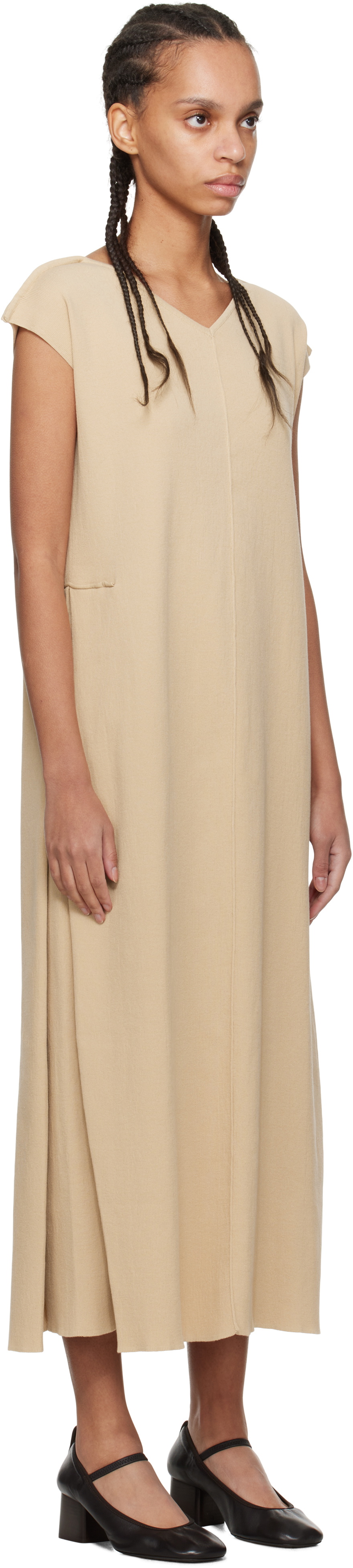 CASEY CASEY Beige Coste 2/2 Midi Dress