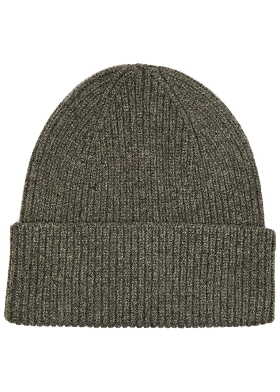 Colorful Standard Ribbed Wool Beanie - Khaki - One Size