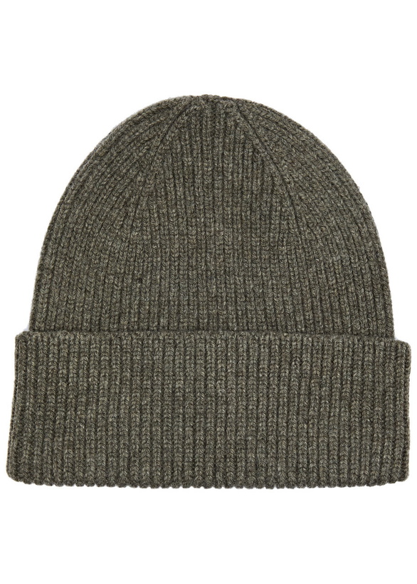 Photo: Colorful Standard Ribbed Wool Beanie - Khaki - One Size