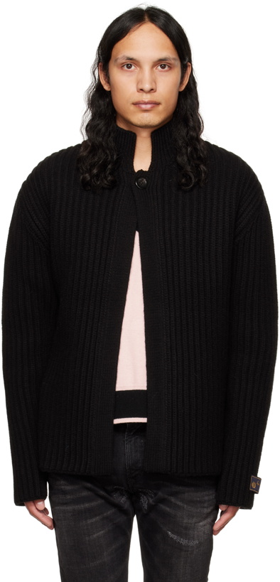 Photo: We11done Black Stand Collar Cardigan