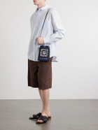 LOEWE - Paula's Ibiza Logo-Embroidered Leather-Trimmed Crocheted Raffia Bucket Bag