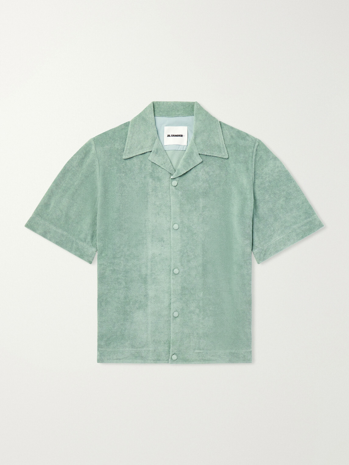 Jil Sander - Camp-Collar Cotton-Terry Shirt - Green