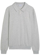 Les Deux Ben Melange Cotton-blend Polo Jumper Light Grey