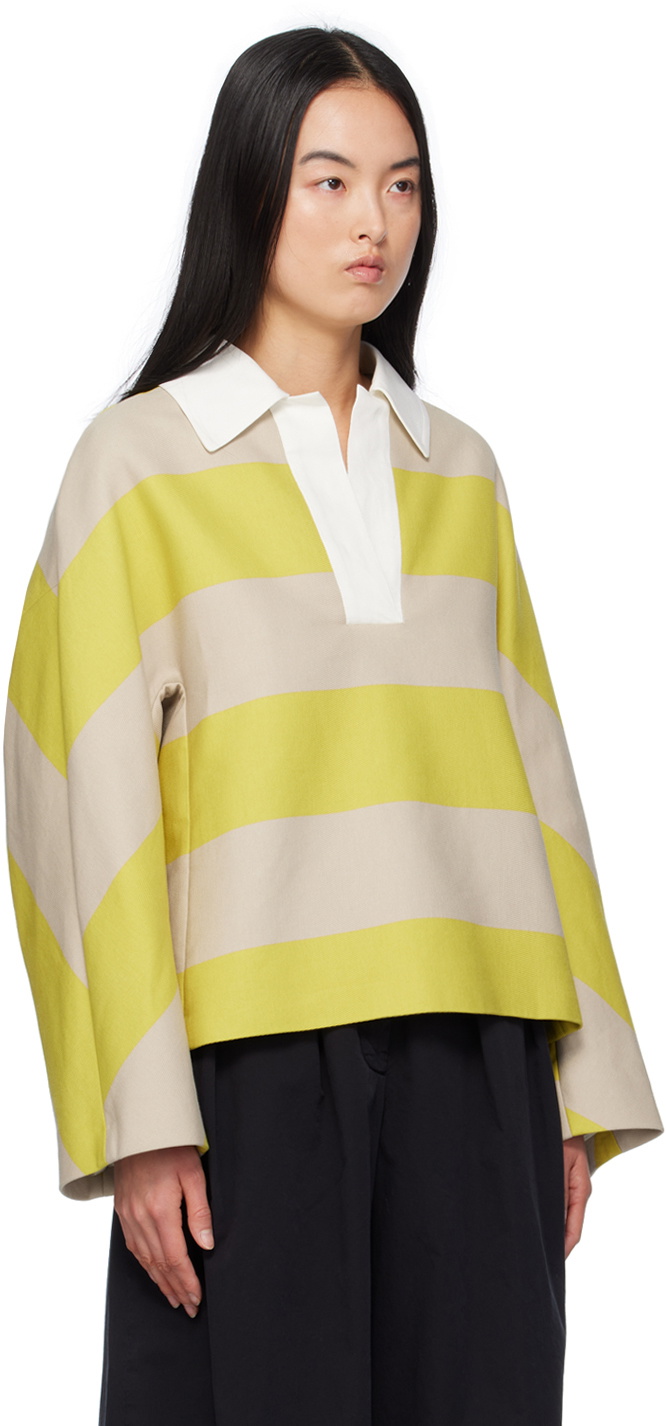 トップス Dries Van Noten Oversize Slubbed Polo Dries Van Noten Yellow Oversized Polo Dries Van Noten