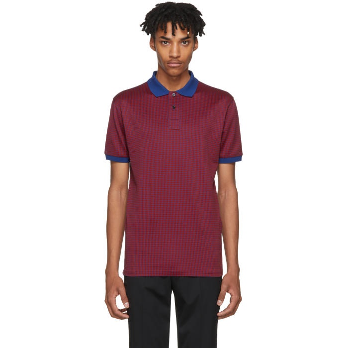 Photo: PS by Paul Smith Navy and Red Checkered Regular-Fit Polo 