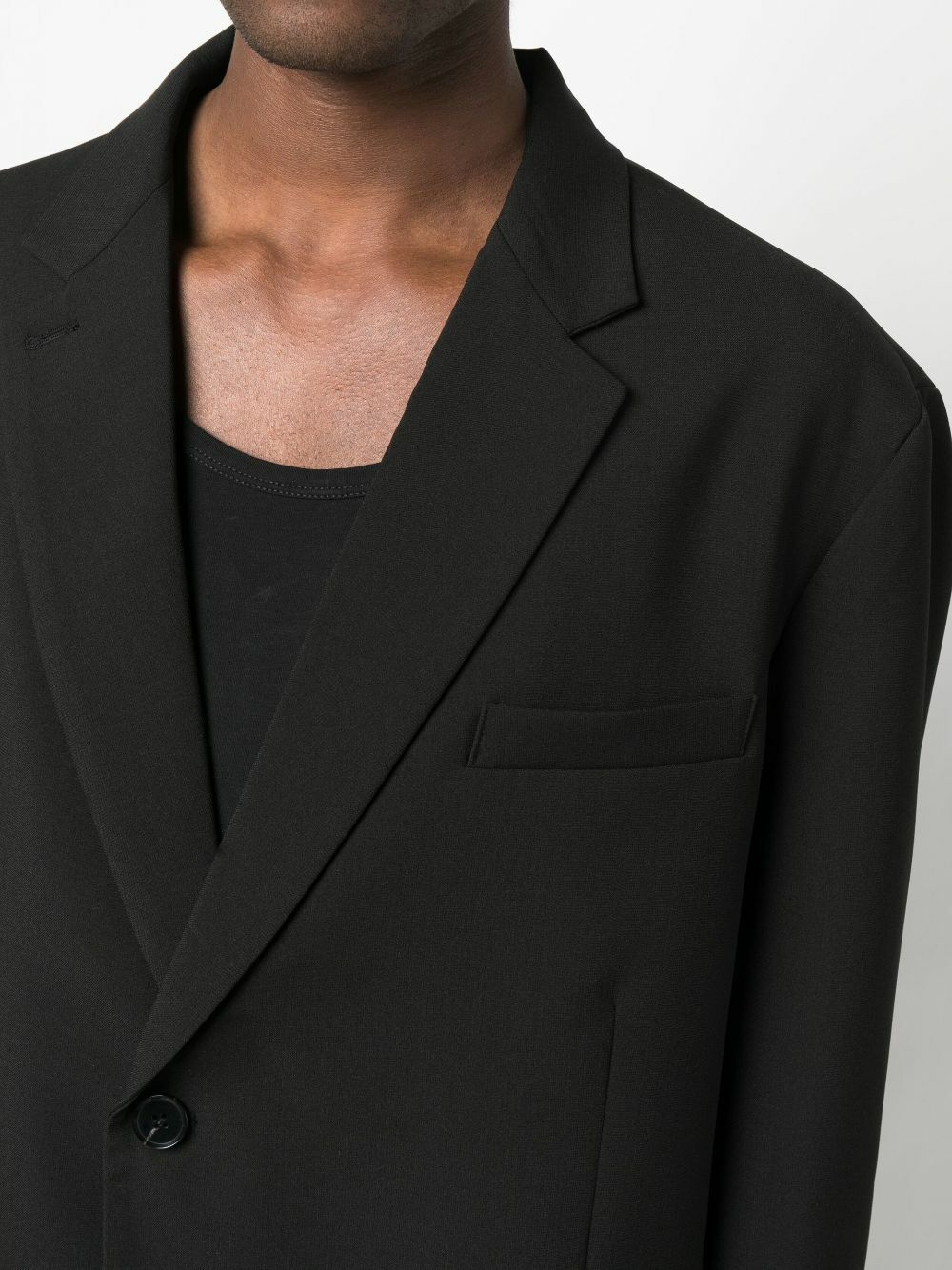 The Frankie Shop Black Beo Single-Breasted Blazer