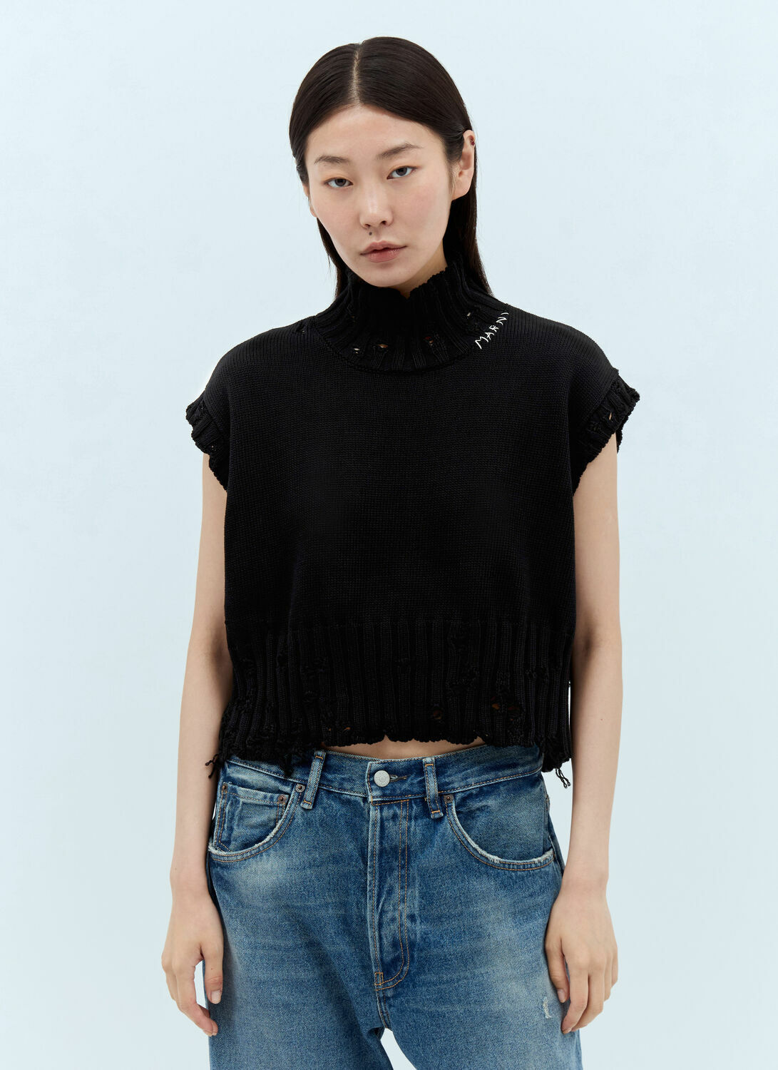 Marni High Neck Cropped Sweater