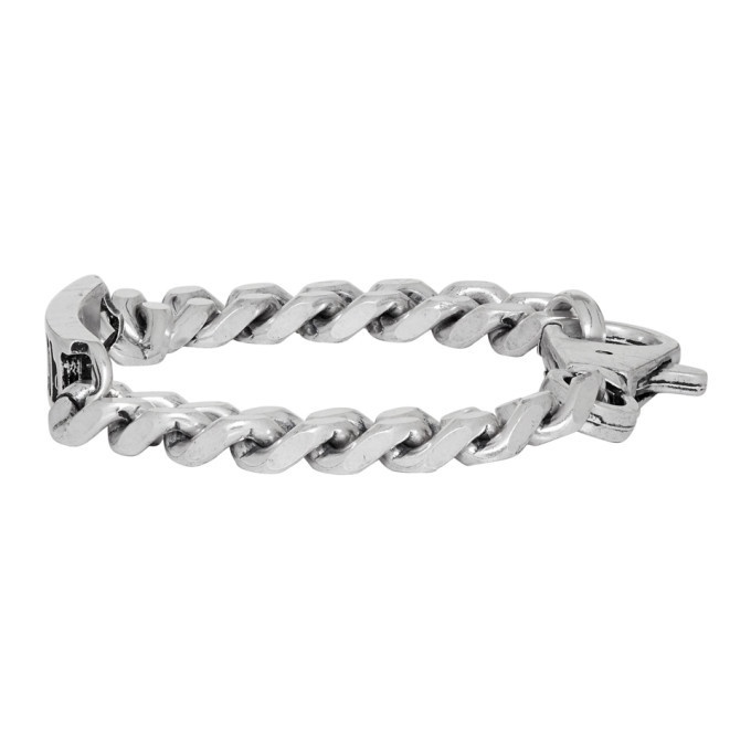 Heron Preston Silver Curb Chain Style Bracelet Heron Preston