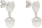 VEERT White Gold Flame Heart Earrings