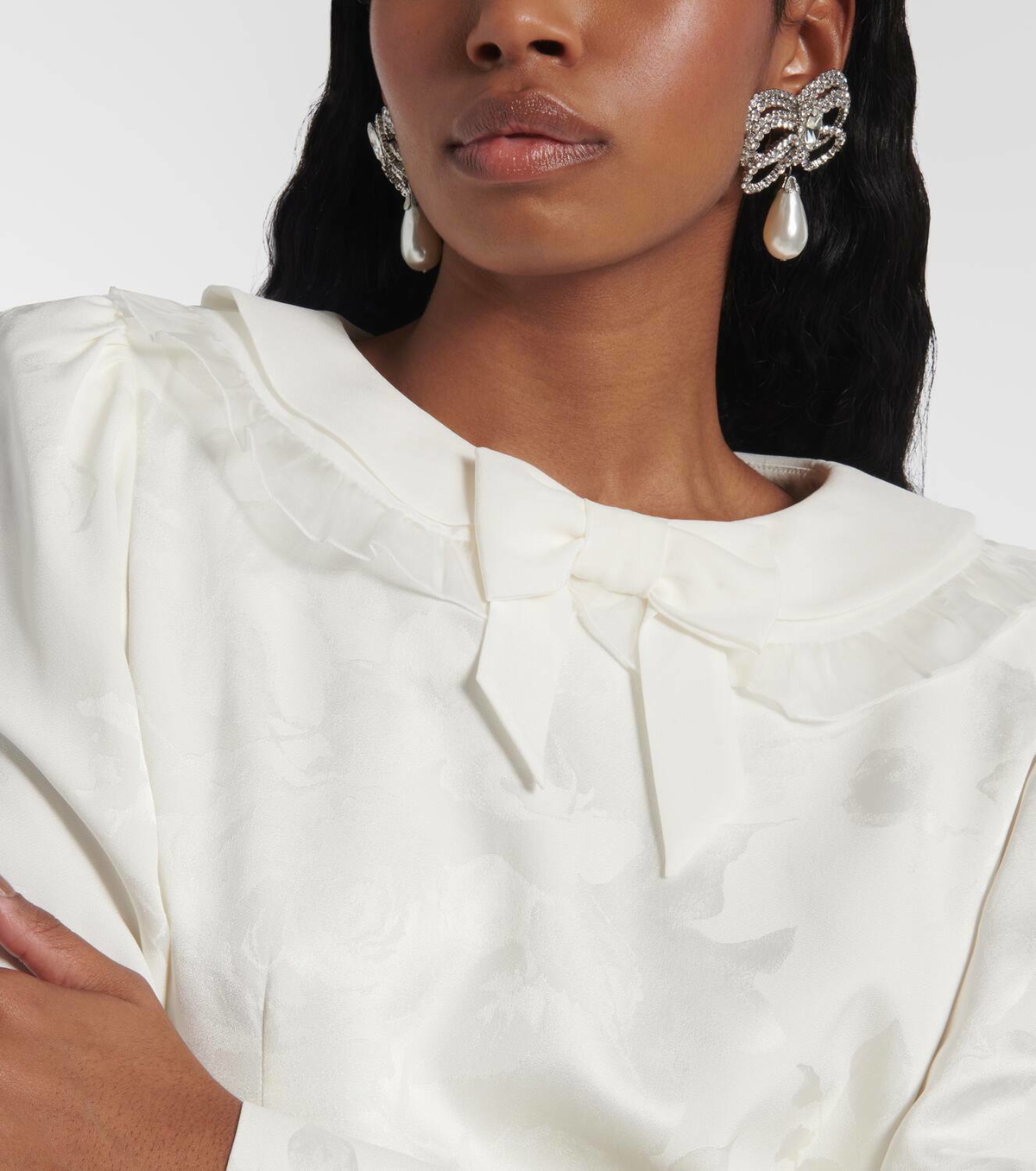Alessandra Rich Crystal Bow embellished earrings