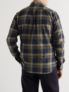 Drake's - Checked Cotton-Blend Twill Shirt - Blue