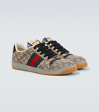 Gucci - Screener leather-trimmed GG sneakers