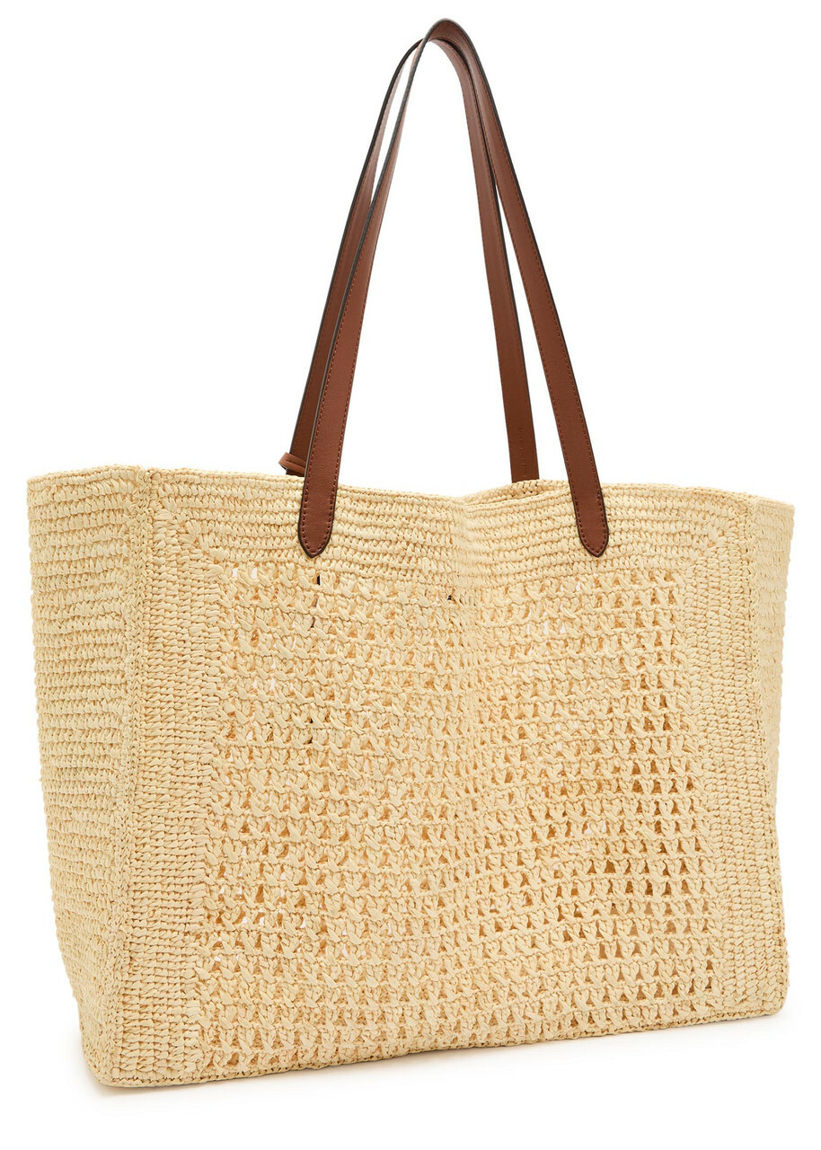 Mulberry Crochet Leather and Raffia Tote - Natural - One Size