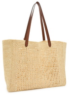 Mulberry Crochet Leather and Raffia Tote - Natural - One Size