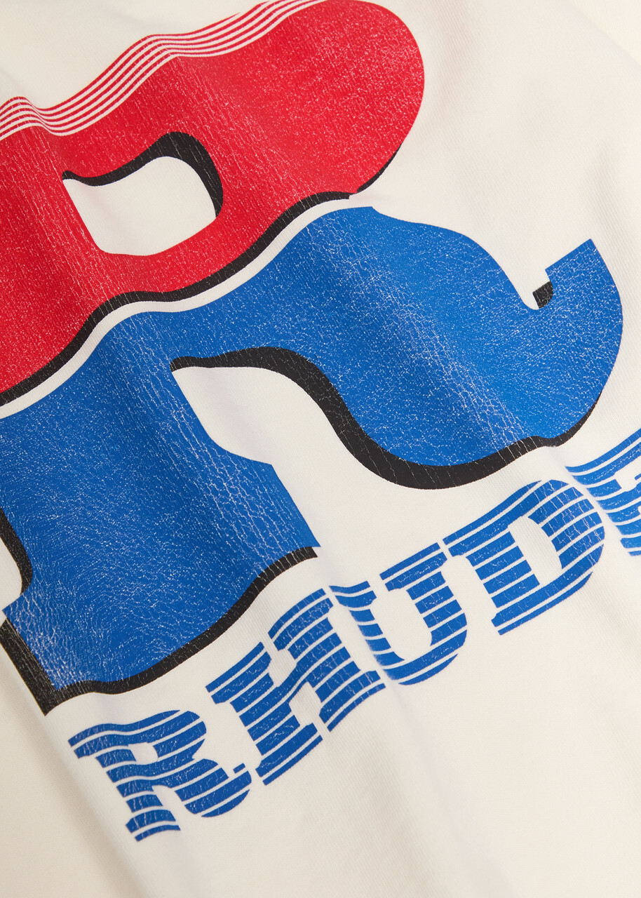 Rhude Split Petrol Logo-print Cotton T-shirt White
