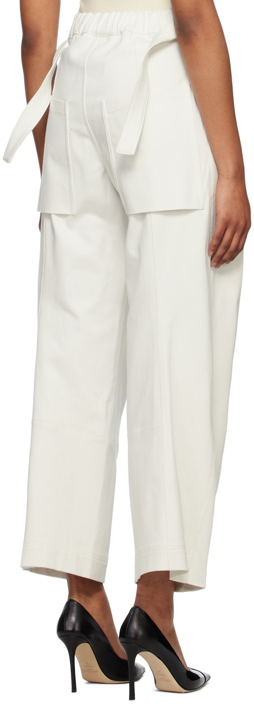 Yuzefi Off-White Bent Knee Denim Trousers