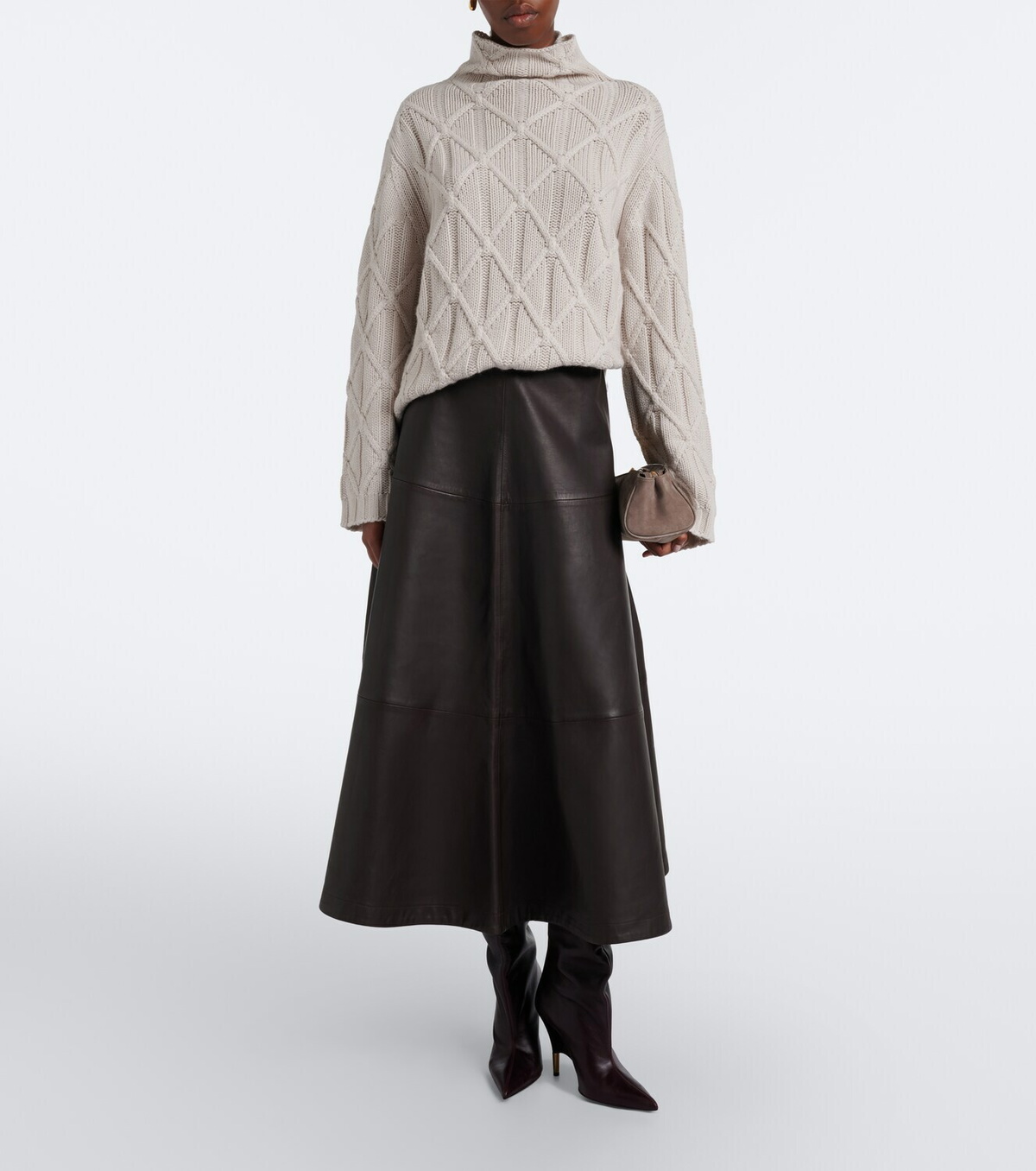 Altuzarra Varda leather midi skirt