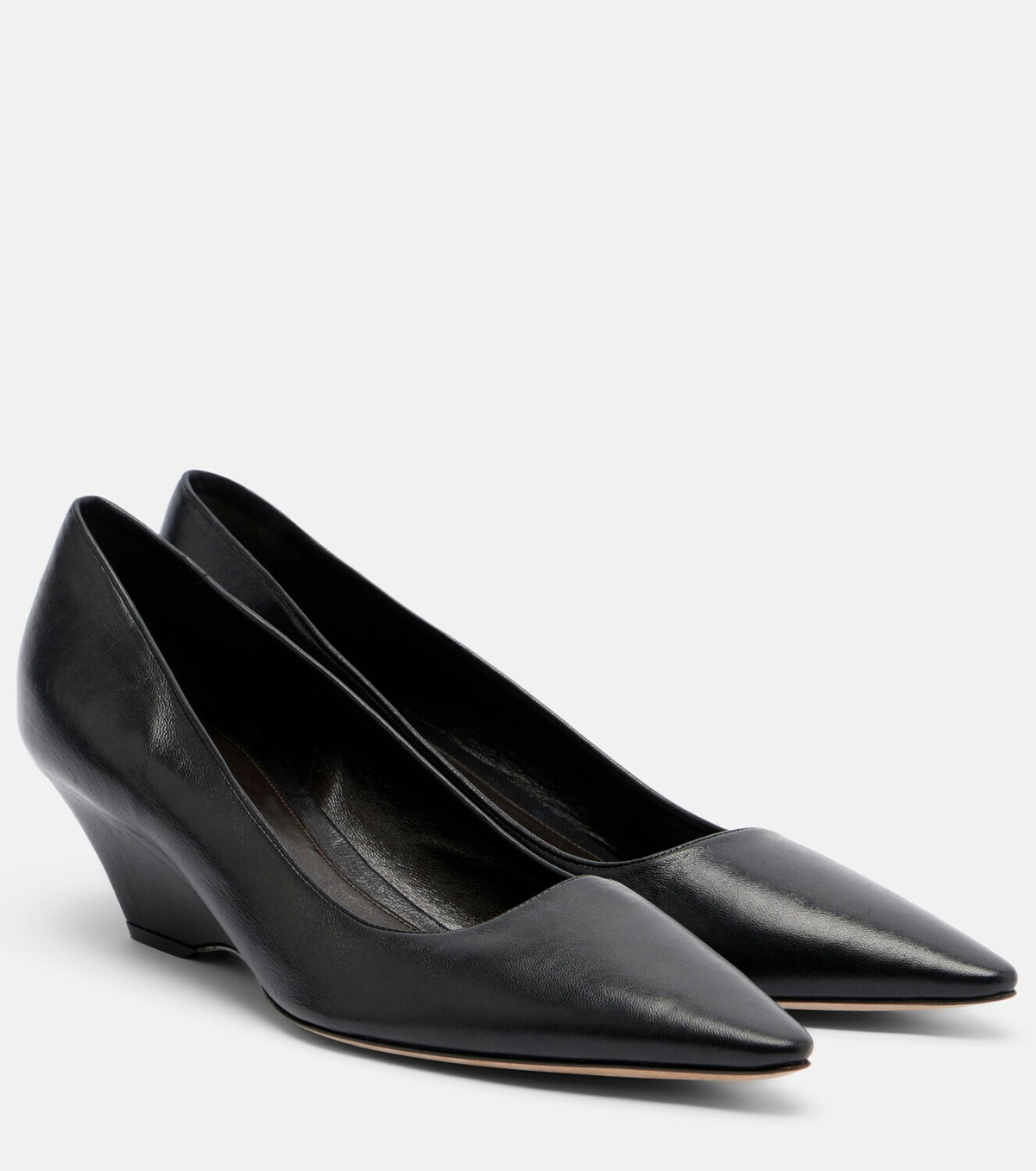 The Row Liisa leather wedges