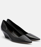 The Row Liisa leather wedges