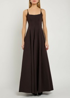 Staud Joy Cotton-blend Maxi Dress Brown